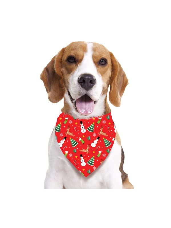 Kerstbandana voor honden rood