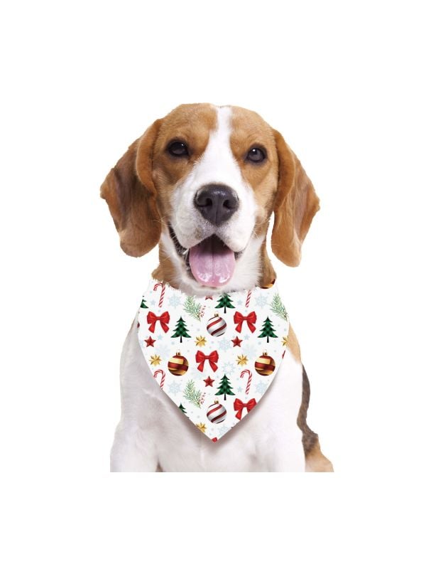 Kerstbandana voor honden wit