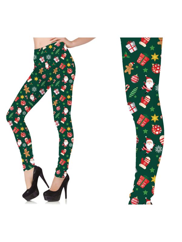 Kerstlegging met print dames groen fout