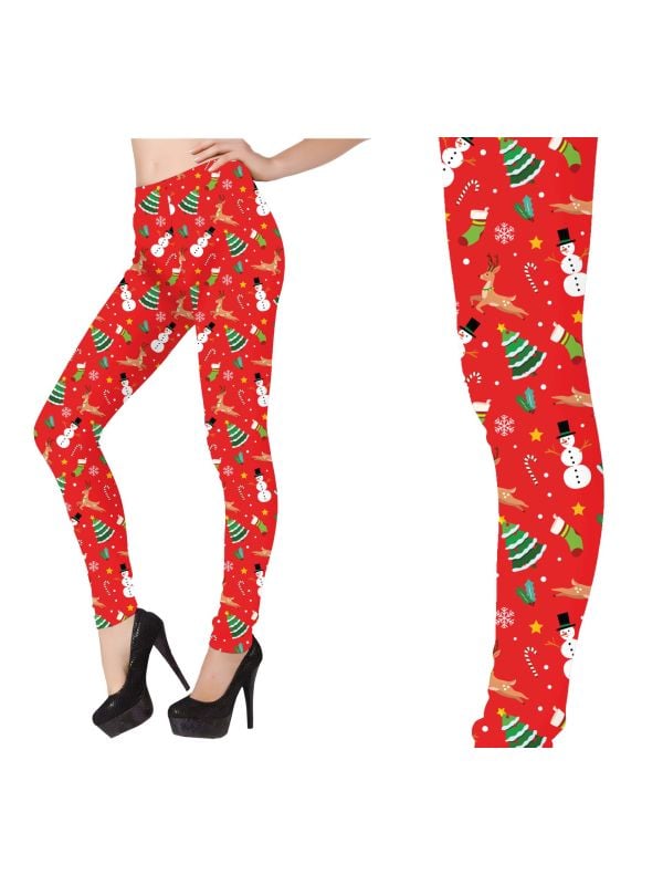 Kerstlegging met print dames rood fout