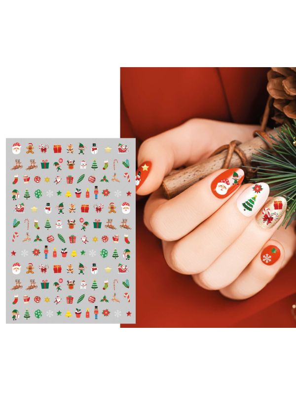 Kerstmis nagelstickers kerst iconen