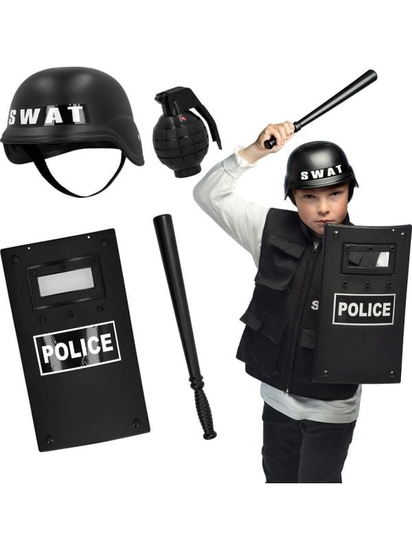 Kinderset SWAT Politie Accessoires 4-delig