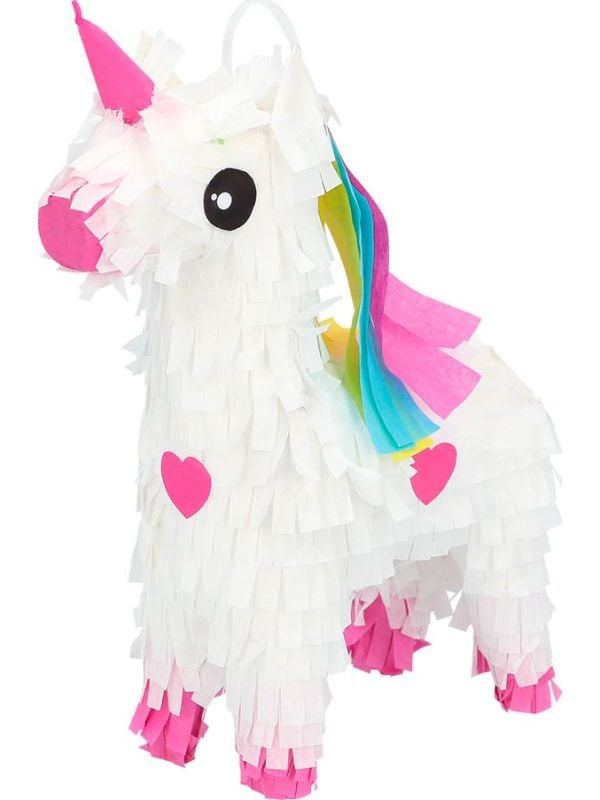 Kleine eenhoorn pinata wit 17,5cm