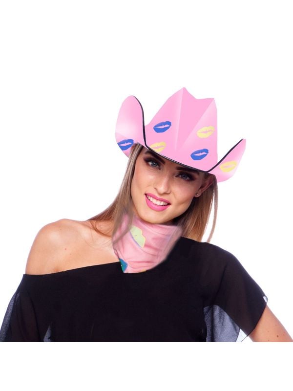 Kusjes roze cowboyhoed