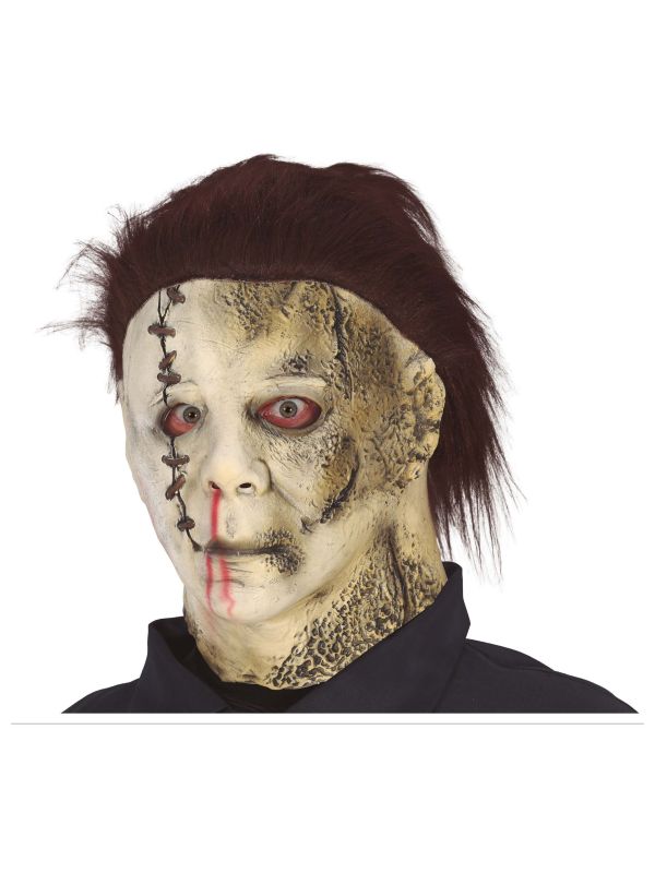 Leatherface masker met haar latex halloween