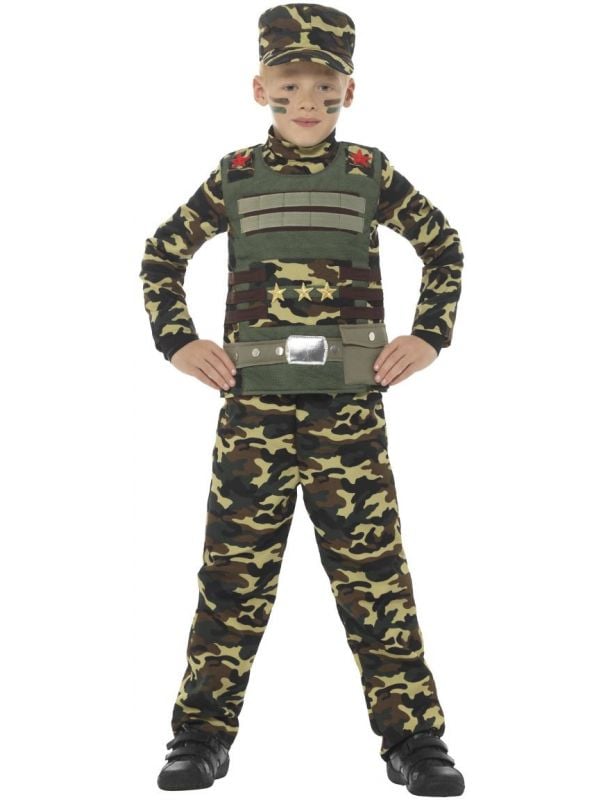 Tien jaar Gewaad Bediende Leger pakje camouflage jongens | Feestkleding.nl
