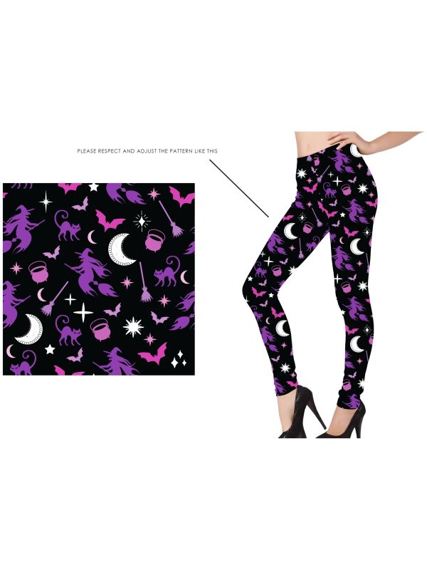 Legging dames halloween paarse heks