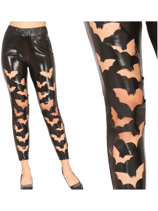 Legging dames zwart halloween vleermuizen