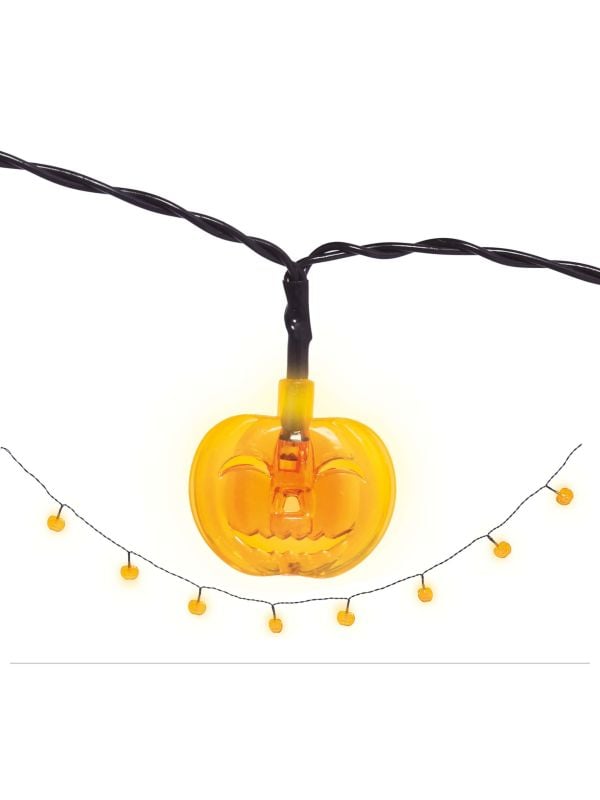 Lichtslinger led lampjes pompoenen halloween 155 cm