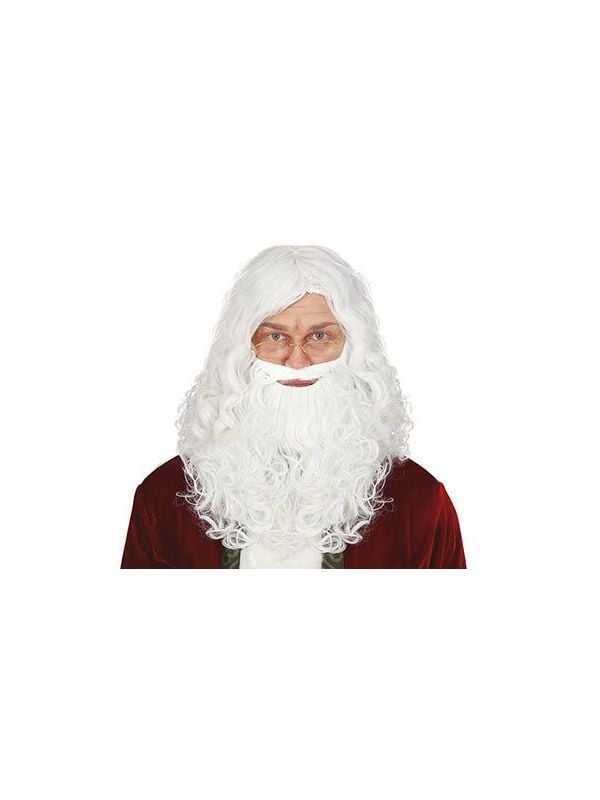 Luxe kerstman pruik en baard