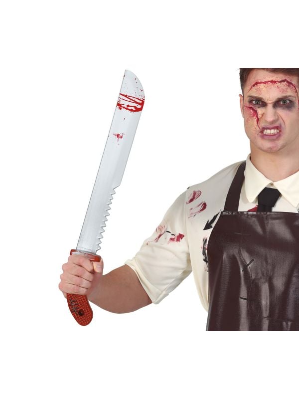 Machete met zaag 60 cm halloween