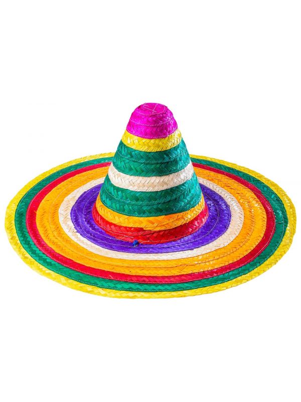 Meerkleurige mexicaanse sombrero met geel