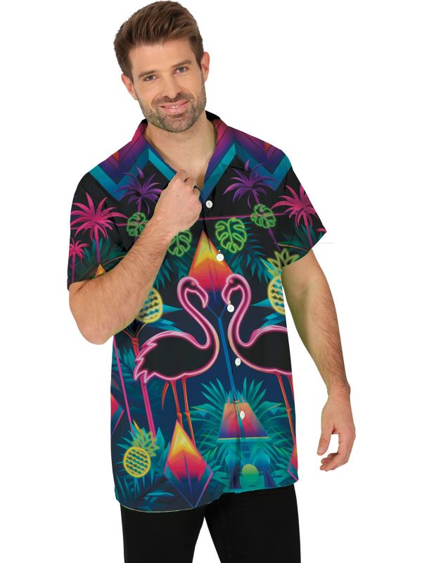 Neon Flamingo T-shirt Volwassenen - Zomerse Stijl