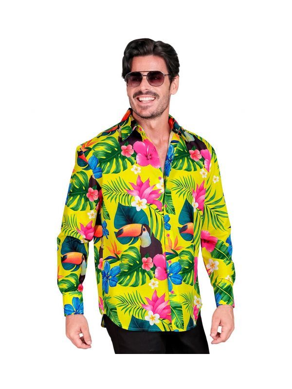 Neon hawaii tropicana blouse mannen