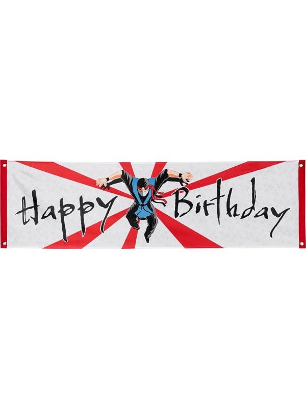 Ninja 'Happy Birthday' Spandoek 50x180cm