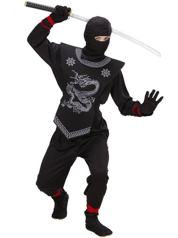 zwaard Kolibrie Absorberend Ninja pak kind zwart | Feestkleding.nl