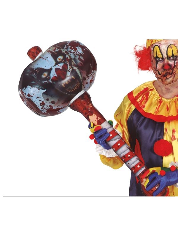 Opblaasbare horror clown hamer 90 cm halloween