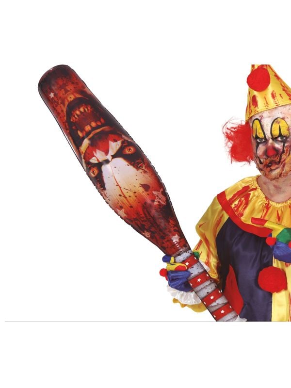 Opblaasbare horror clown knuppel 90 cm halloween