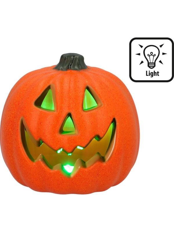 Oplichtende Halloween Pompoen 20 cm