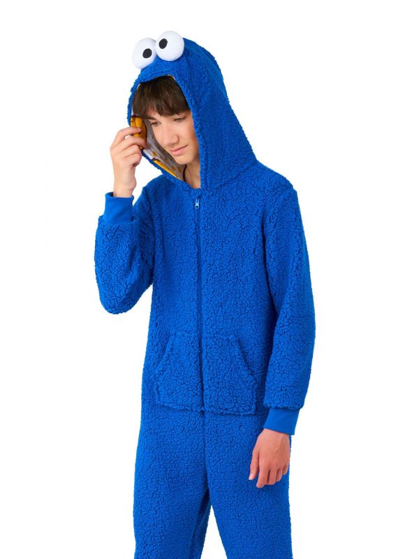 Opposuits Kids' Onesie Cookie Monster Blauw