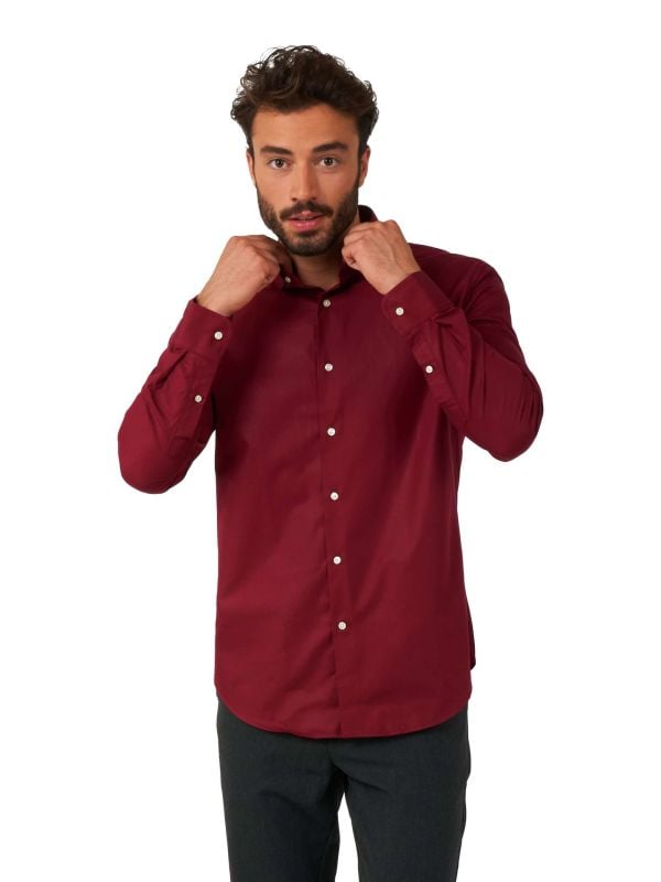 Opposuits Men's Shirt Blazing Burgundy Rood