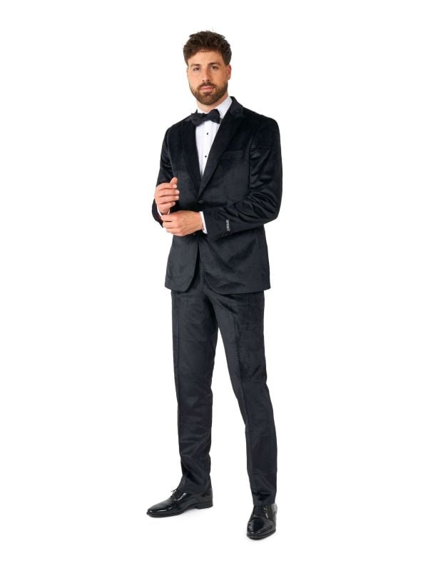 Opposuits Men's Tuxedo Midnight Black Velvet Zwart