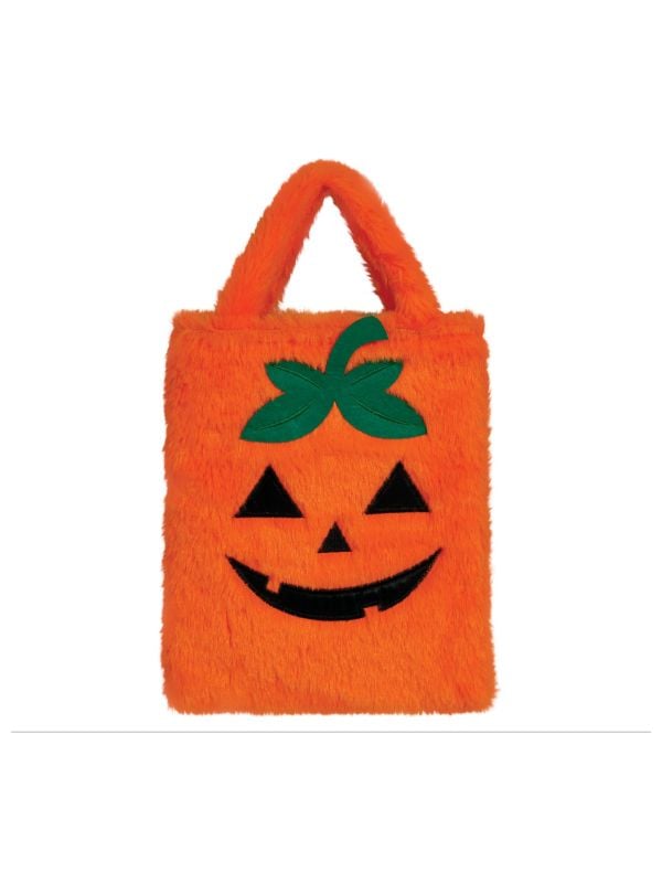 Oranje pluche pompoen tas 19cm halloween