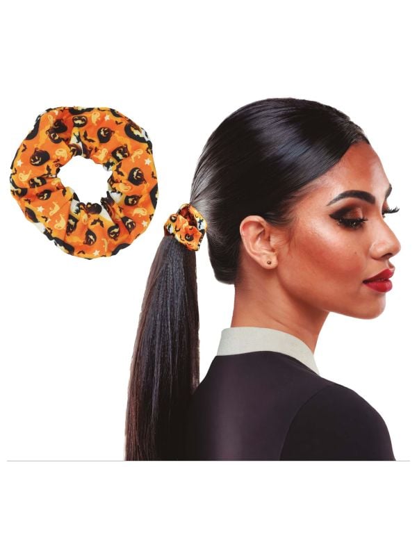 Oranje pompoen haar scrunchie halloween