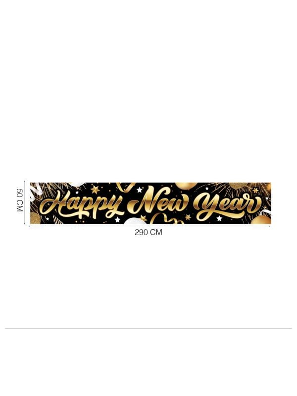 Oud & Nieuw 'Happy New Year' spandoek 290 x 50 cm