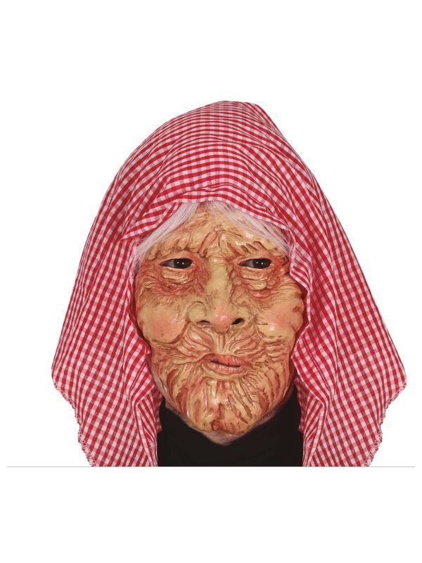 Oude vrouw masker met kap