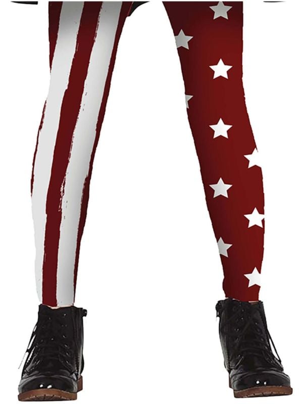 Panty meisjes rood/witte Amerika strepen