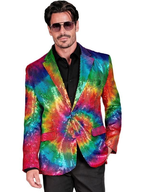 Party colbert tie dye pailletten mannen