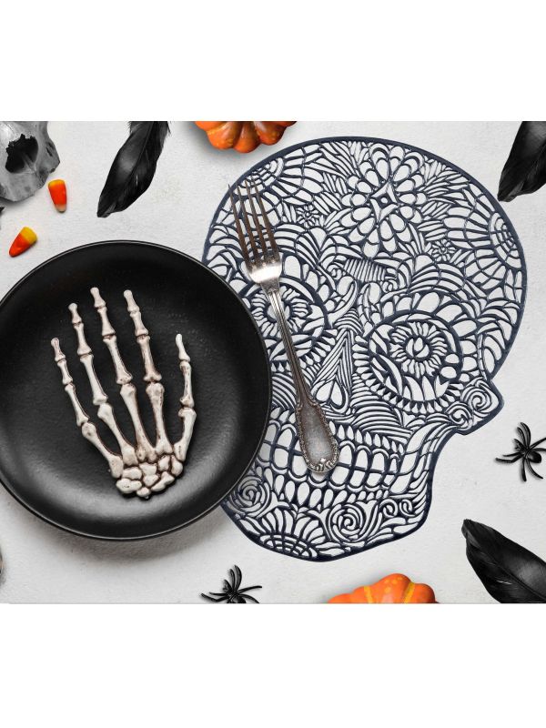 Placemat skelet 38 cm halloween