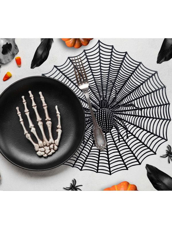 Placemat spinnenweb 38 cm halloween