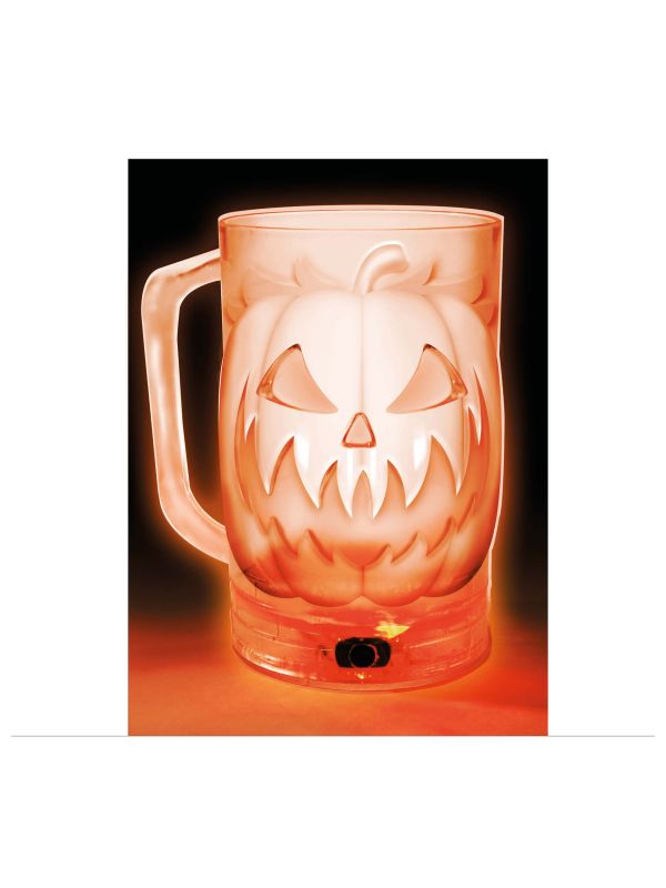 Pompoen bierpul met verlichting 700 ml halloween