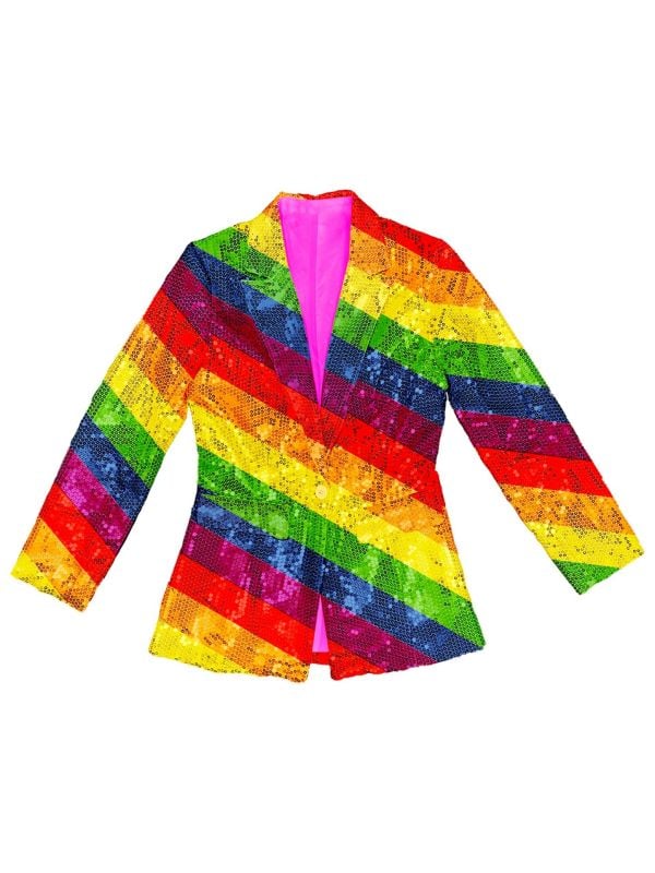 Pride regenboog pailletten colbert vrouwen