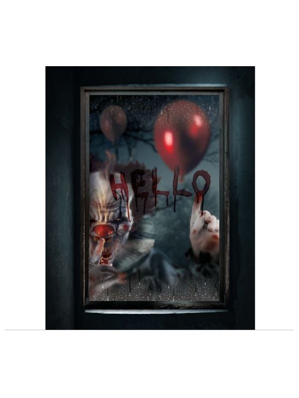 Raamdecoratie poster horror clown 80 x 120 cm halloween