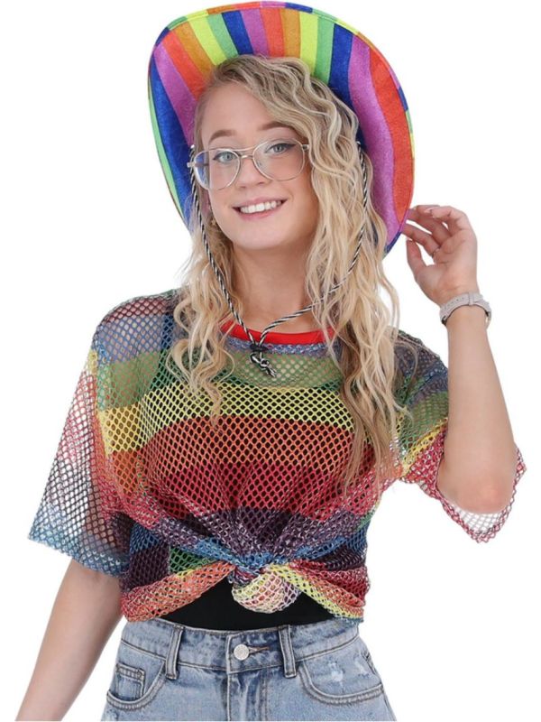 Regenboog Mesh Top Vrouwen