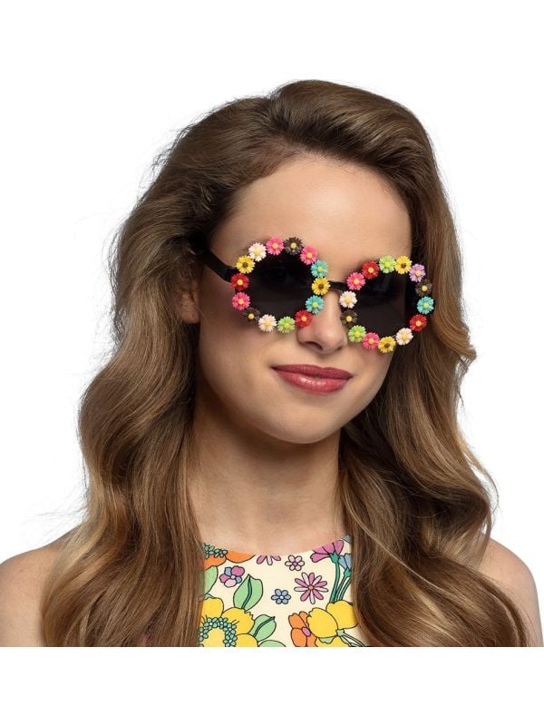 Retro hippie partybril Celeste bloemetjes