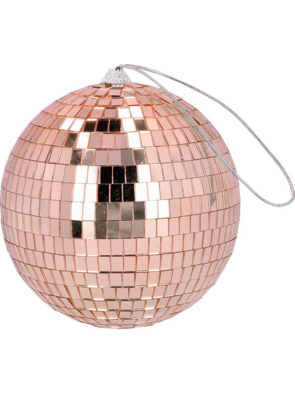 Retro rosé gouden disco bal 15cm