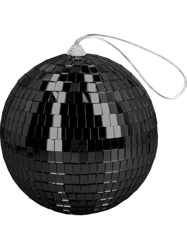 Retro Zwarte Disco Bal 15cm