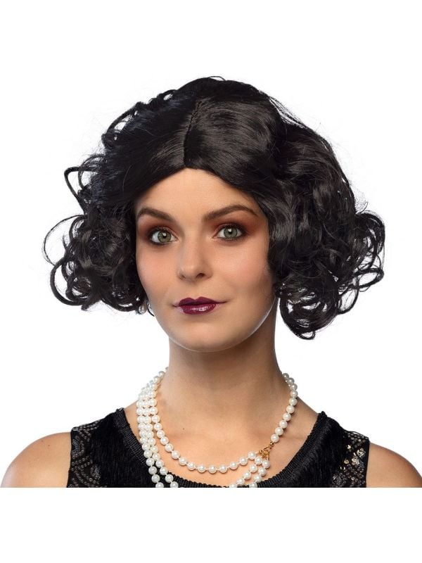 Roaring twenties flapper pruik zwart