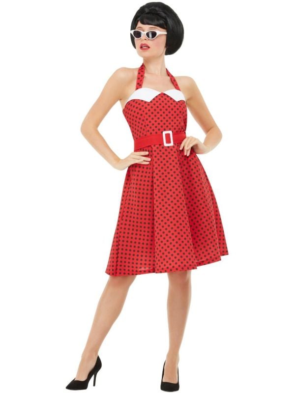 Rode pin-up girl outfit