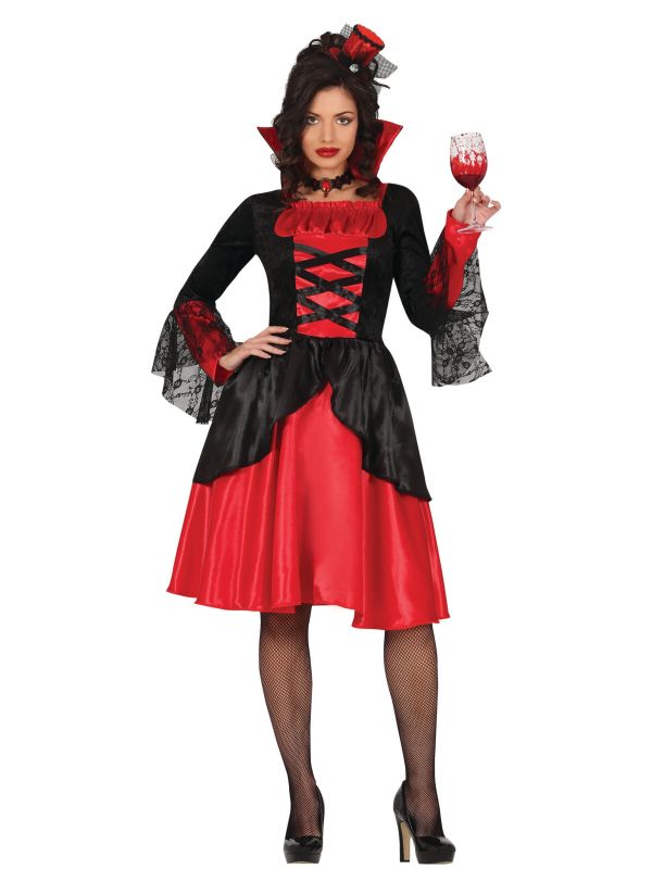 Rode vampieren jurk halloween dames