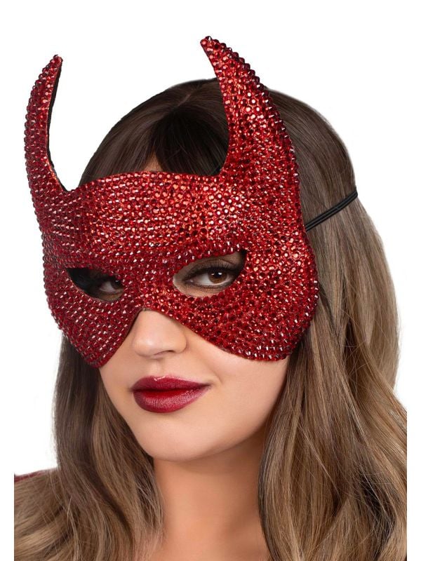 Rood duivelmasker rijnsteen dames