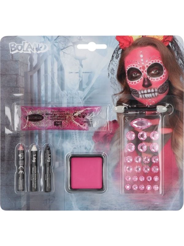 Roze Halloween Catrina Schminkset