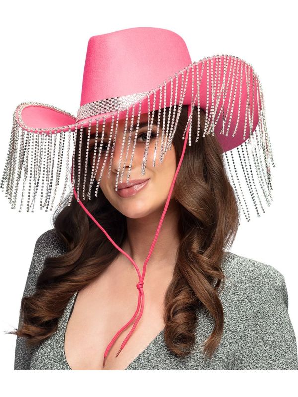 Roze Showgirl Western Hoed