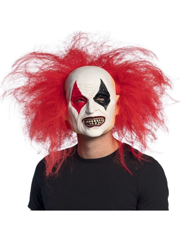 Ruddy Clown Latex Hoofdmasker met haar halloween