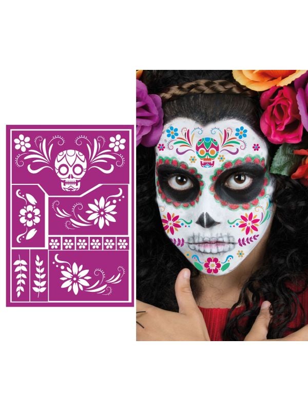 Schmink sjabloon day of the dead kind