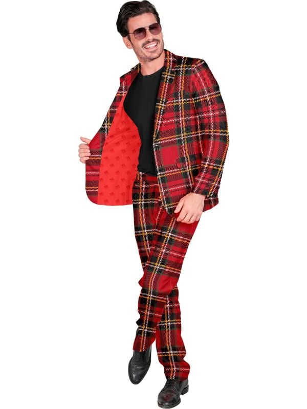 Schotse tartan pak rood mannen